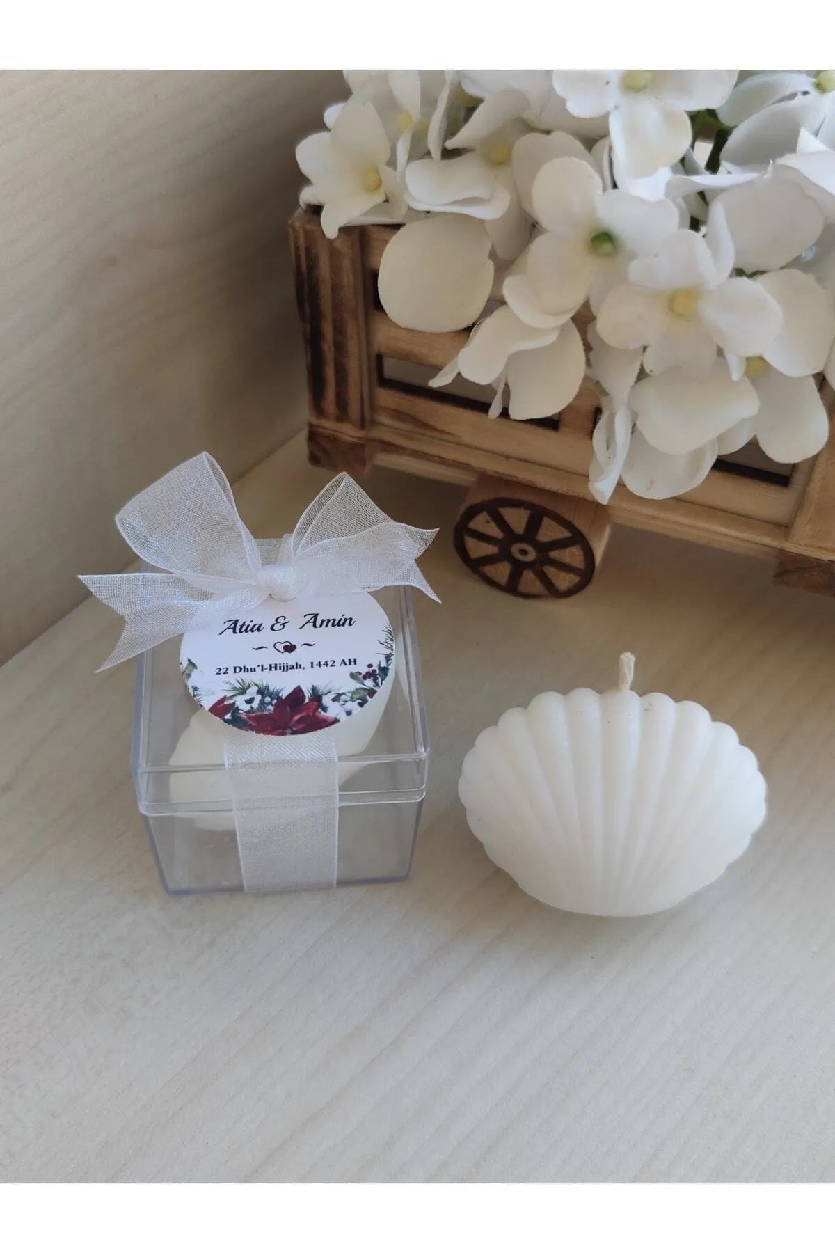 10 Adet Istridye Hediyelik Mum, Nikah Şekeri, Doğum, Sünnet, Düğün Nişan Söz Mevlut Doğum Günü