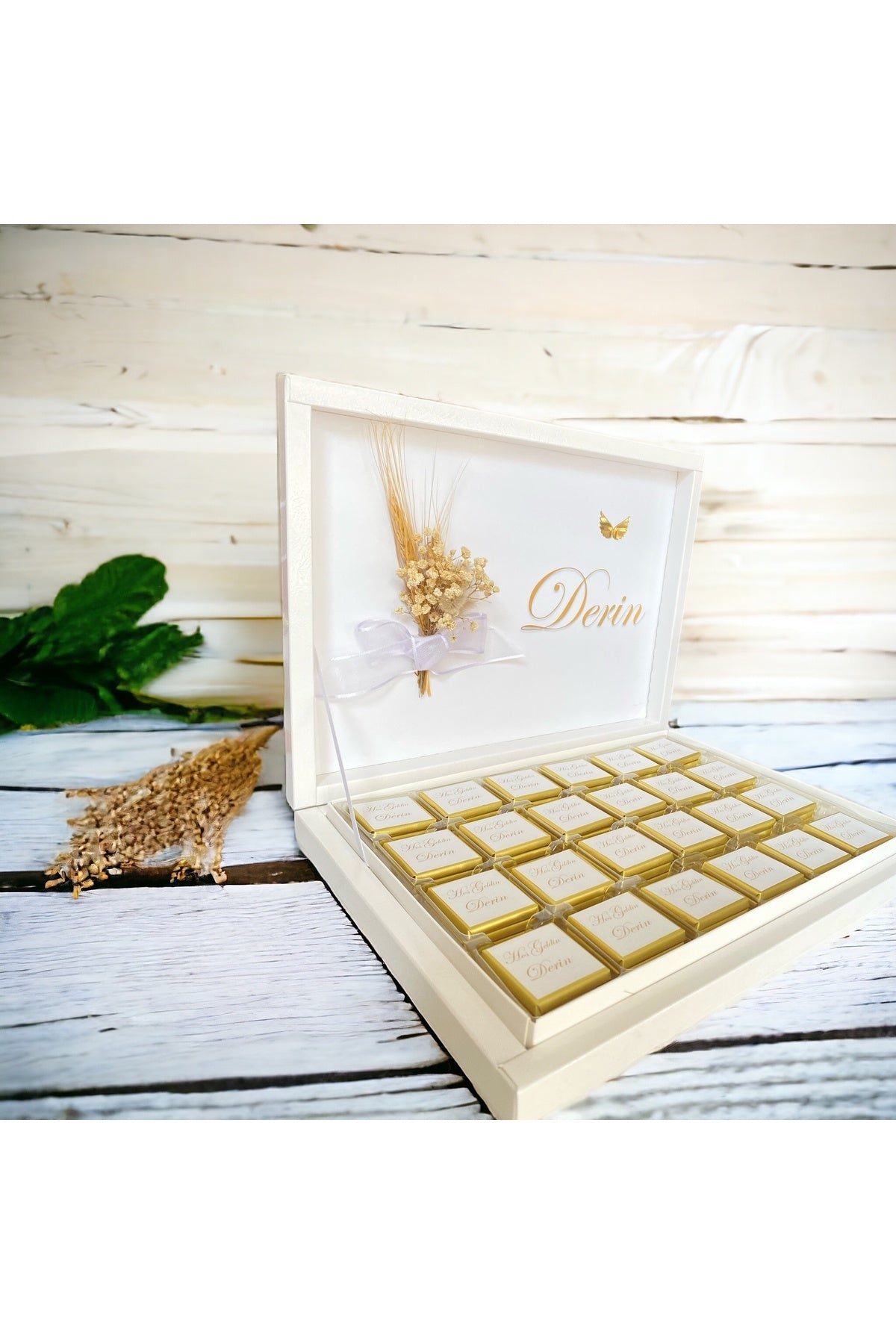 İsme Özel Tasarım Gold Kız Bebek ,Mevlit,nişan,isteme,hediyelik çikolata
