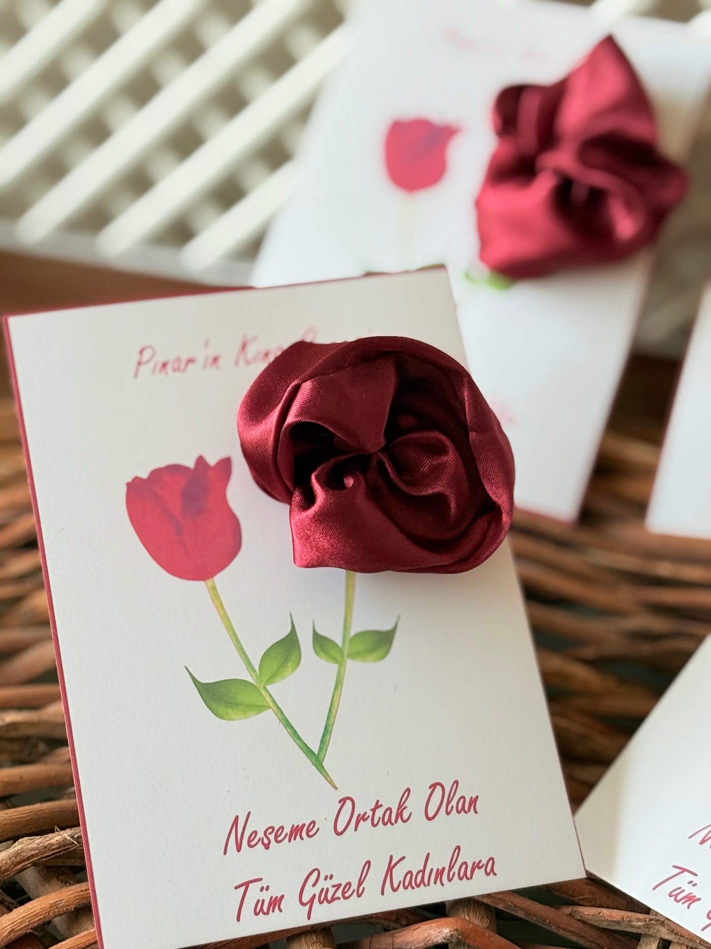Saten Toka Gül Kına-Bride Hediyelik 10 Adet Dağıtmalık