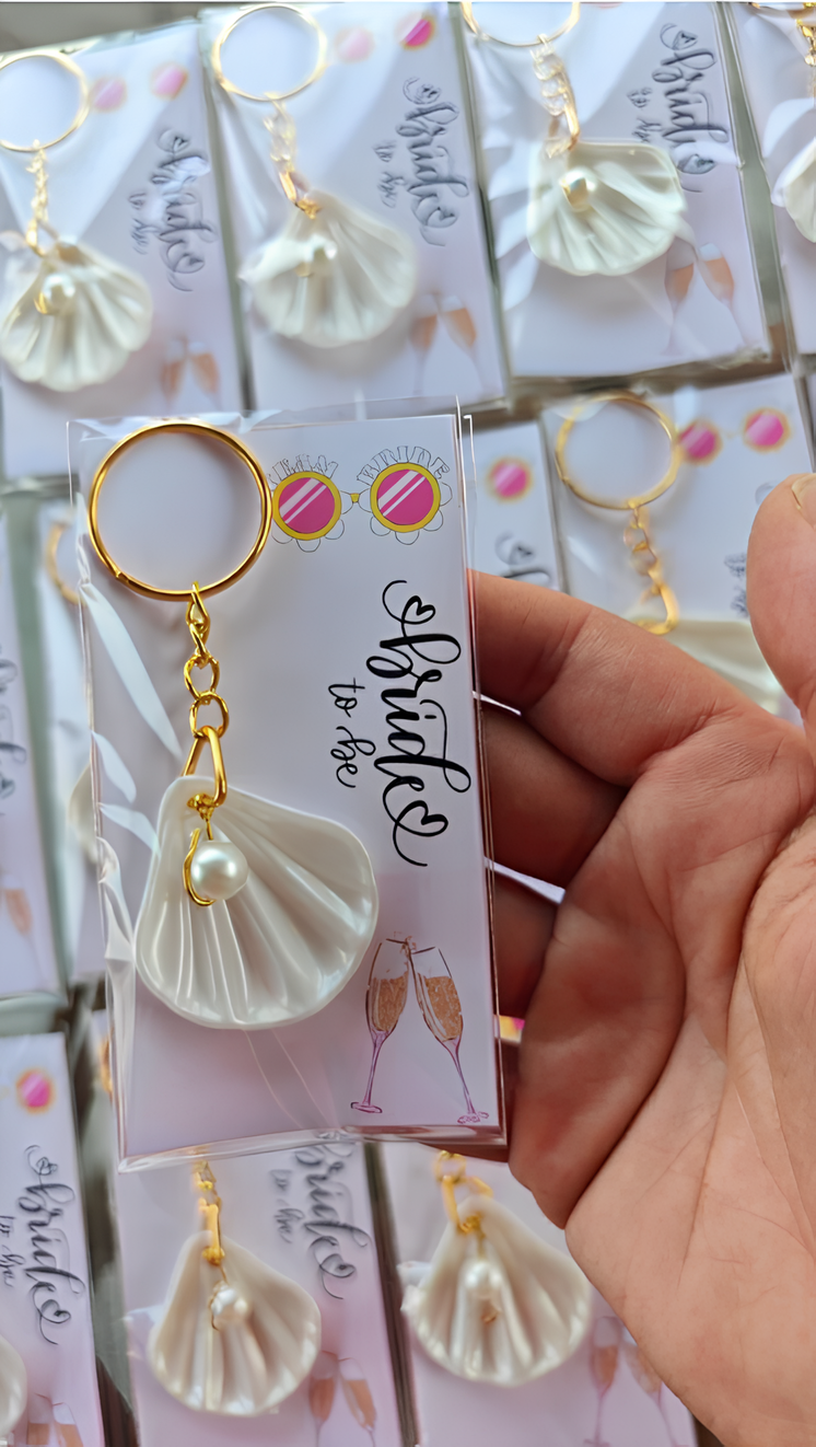 DENİZ KABUĞU Bride Hediyelik Anahtarlık Söz,Nişan,Kına,Düğün Bride Hediyesi 10'lu
