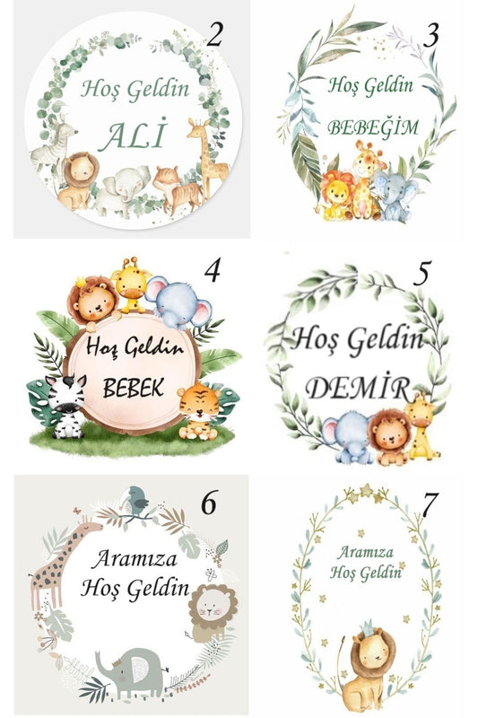 (elit Çikolata )safari Isme Özel Isimli Bebek Çikolatası 48li Doğum-doğum Günü-hediyelik Çikolata