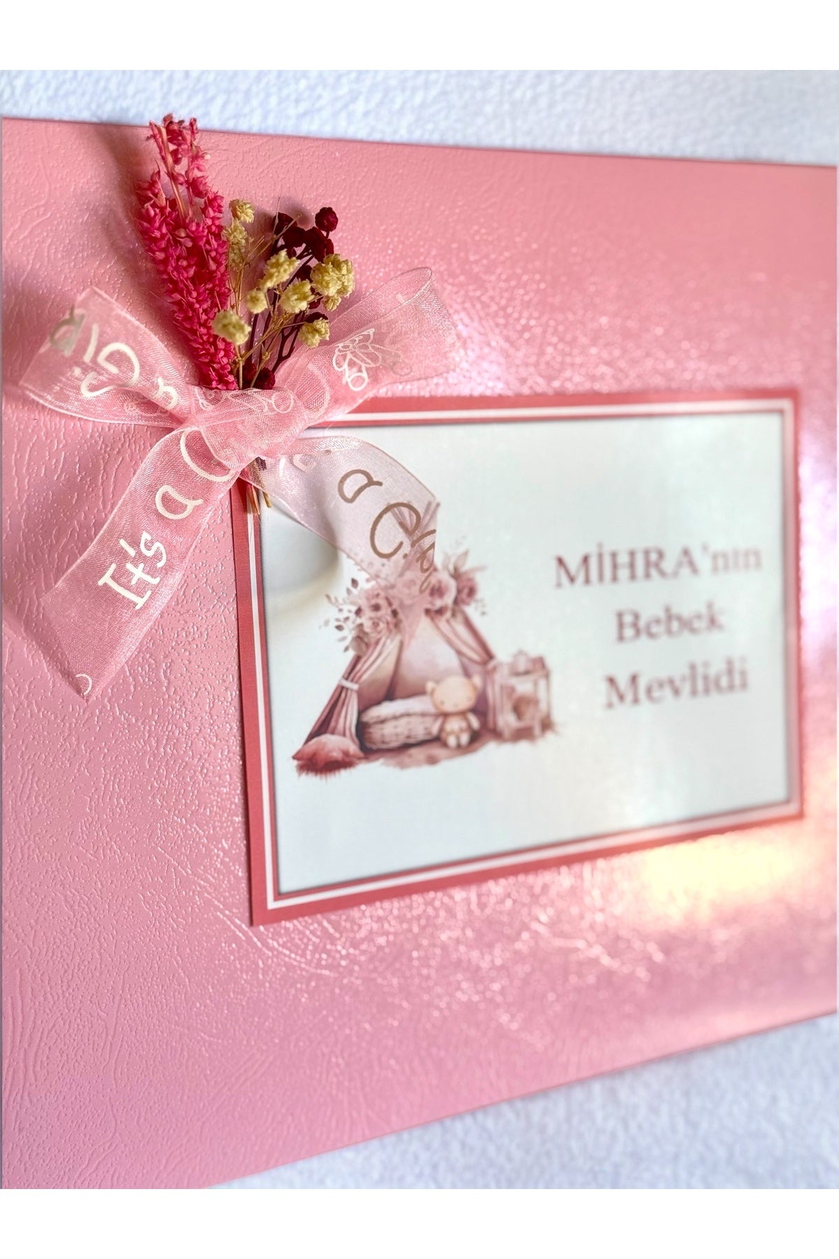Yeni Pembe Çadır Kız Bebek Çikolatası isimli Doğum Hediyelik Çikolata 72 li