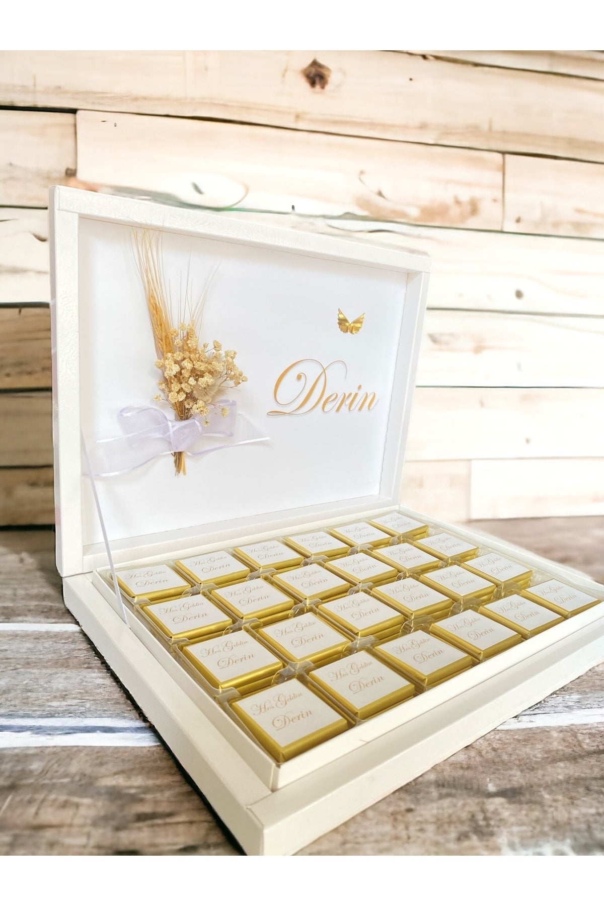 İsme Özel Tasarım Gold Kız Bebek ,Mevlit,nişan,isteme,hediyelik çikolata