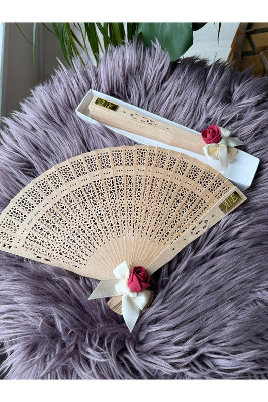 Lüx İsimli Hediyelik Yelpaze 🪭  6 adt düğün-nikah bride Hatırası