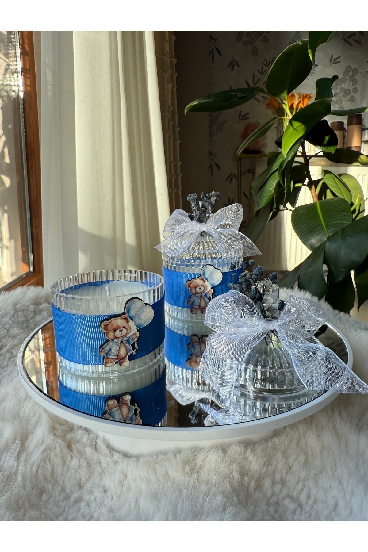 BEBEK Hediyelik Mum Özel Süslemeli Bebek Hediyelik Mum İsimli 5 ADET